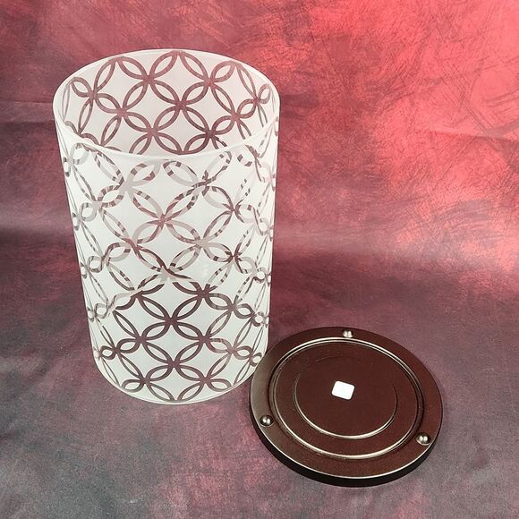 🦋NIB Partylite Island Inspiration Frosted Pillar Hurricane - Picture 4 of 6